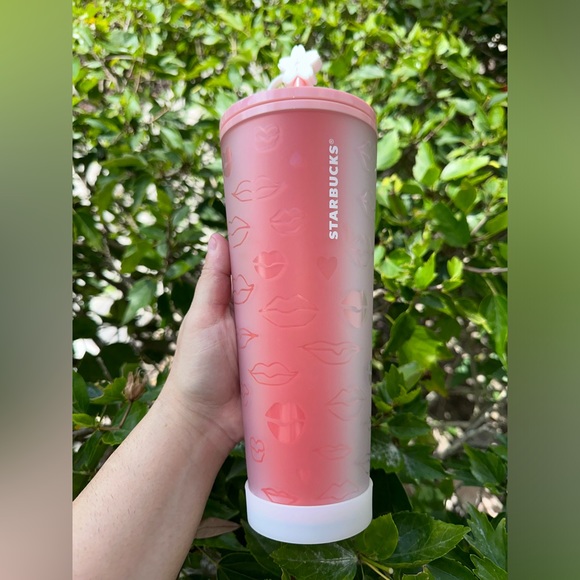 Starbucks Valentine 2021 Red and Pink Lips Soft Touch Tumbler - Picture 7 of 12
